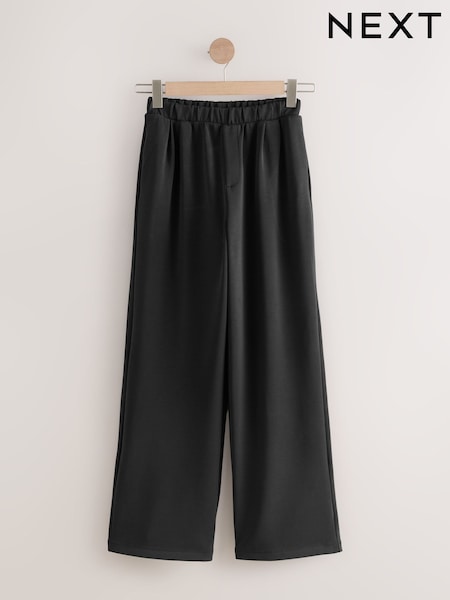 Black Slinky Supersoft Jersey Wide Leg Pull On Trousers (AW9180) | €46