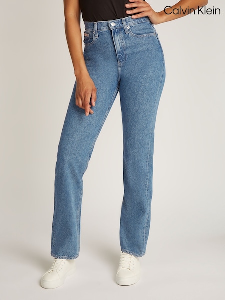 Calvin Klein Blue High Rise Straight Jeans (AW9188) | €113