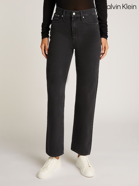 Calvin Klein Black High Rise Straight Jeans (AW9193) | €113