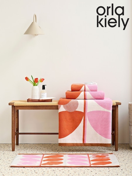 Orla Kiely Blush Stem Bloom Duo 100% Cotton Hand Towel (AW9211) | ₪96