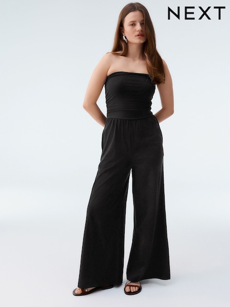 Negro - Bandeau Jersey 100% Cotton Jumpsuit (AW9243) | 48 €