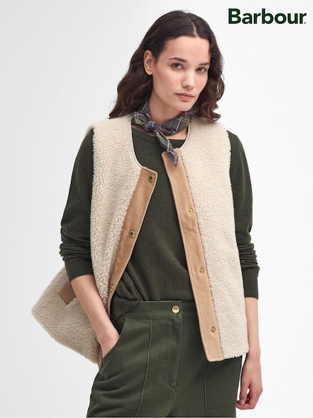 Barbour® Cream Dulsie 100% Cotton Borg Gilet (AW9292) | €79