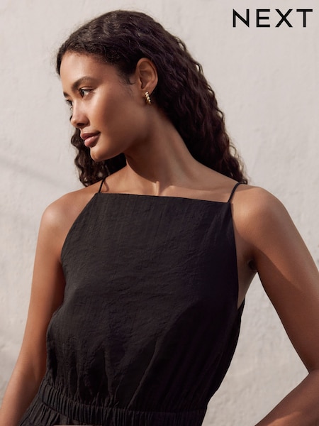 Black Modal Blend Square Neck Top (AW9300) | R$ 220