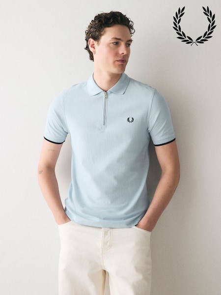 Fred Perry Crepe Pique Zip Neck Polo Shirt (AW9346) | €132