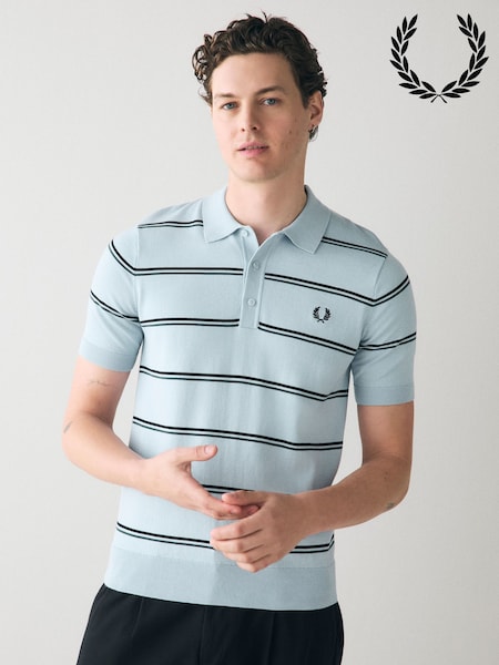 Fred Perry Striped Knitted Polo Shirt (AW9362) | €161