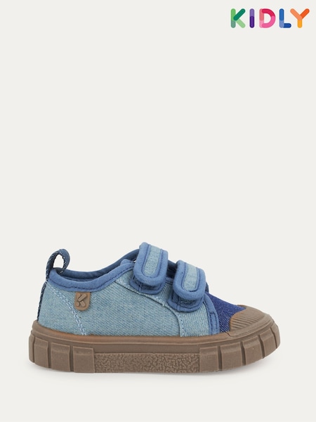 KIDLY Blue Denim Canvas Trainers (AW9399) | AED70