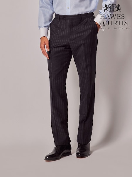 Hawes & Curtis Slim Chalk Stripe Black Suit Trousers (AW9402) | €170