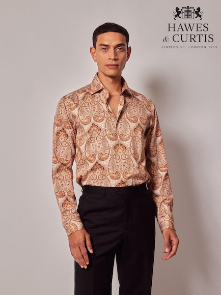 Hawes & Curtis Pink Royal Paisley 100% Cotton Shirt (AW9405) | €45