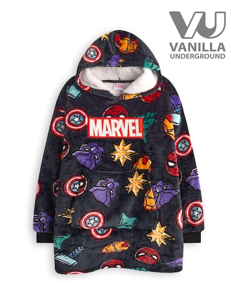 Vanilla Underground Black Boys Marvel Blanket Hoodie (AW9433) | €36