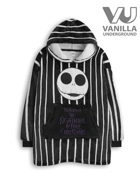 Vanilla Underground Black Unisex Kids Disney Nightmare Before Christmas Blanket Hoodie (AW9436) | €39