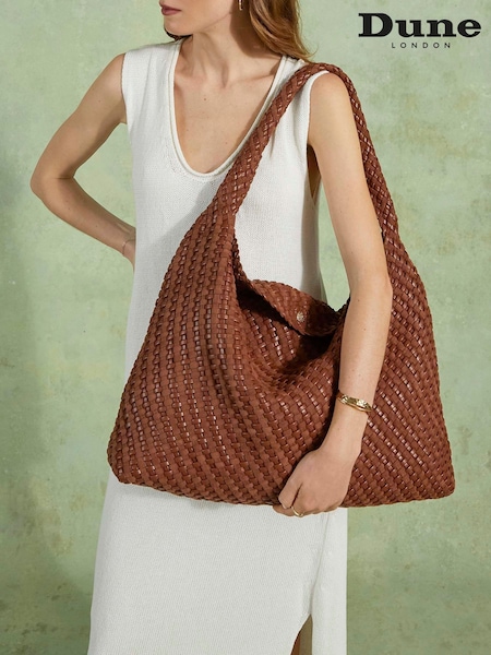 Brun - Dune London Deliberate Xl Xl Woven Slouch Bag (AW9494) | kr3 140