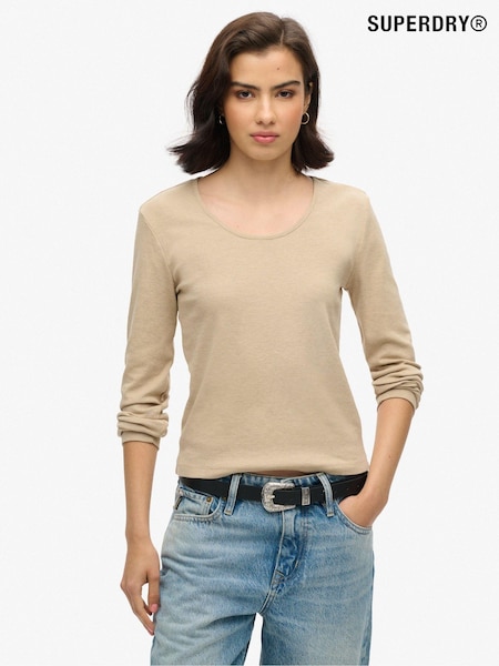 Superdry Fine Rib Scoop Neck Long Sleeves Top (AW9516) | €36