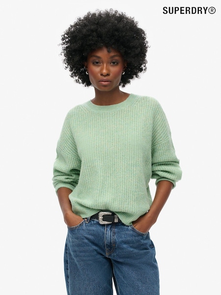 Superdry Green Brushed Crew Neck Jumper (AW9526) | AZN 150
