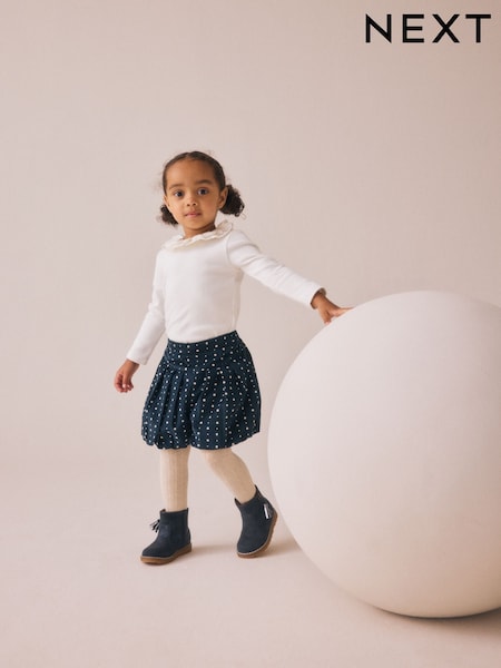 Navy Collared Top with Printed Shorts and Tights Set (3mths-7yrs) (AW9584) | €34 - €39