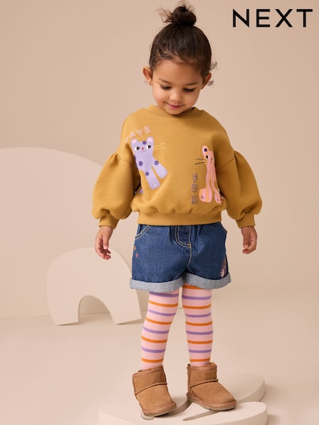 Denim - Animal Sweatshirt and Denim Shorts Set (3mths-7yrs) (AW9586) | 36 € - 41 €