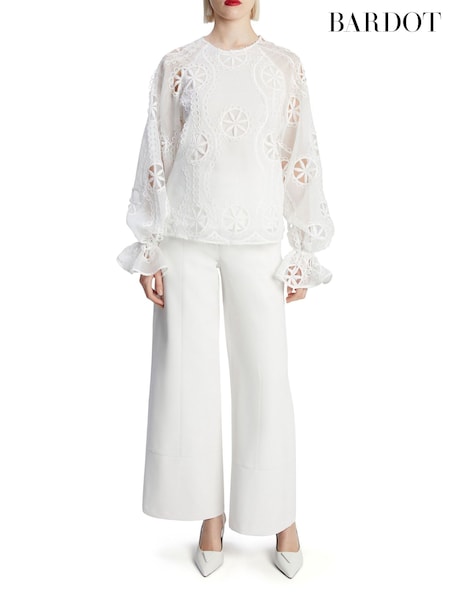 Bardot White Rosalee Lace Blouse (AW9600) | €198