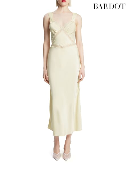 Bardot Yellow Emory Lace Slip Dress (AW9602) | €144