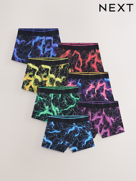 Multi Lightning Print - Boxers 7 Pack (3-16yrs) (AW9870) | ‏80‏₪ - ‏101‏₪