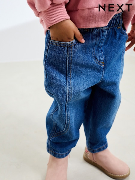 Mid Blue Denim Barrel Jeans (3mths-7yrs) (AW9892) | €18 - €21