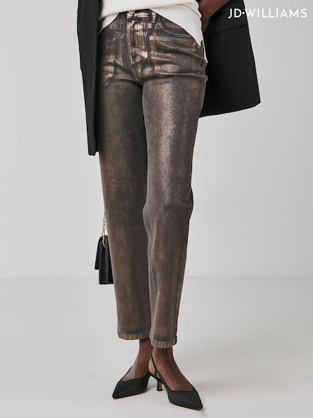 JD Williams Metallic Copper Straight Leg Jeans (AW9955) | €41