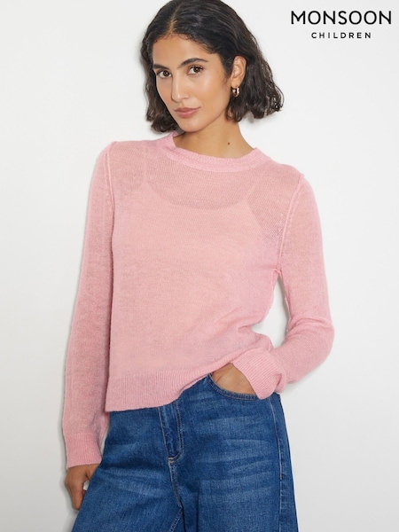 Monsoon Pink Mel Sheer Seamed Jumper (AW9986) | €69