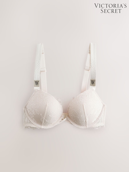 Victoria's Secret Coconut White Add 2 Cups Push Up Lace Bombshell Scattered Shine Strap Bra (AY0104) | €68