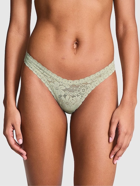 Victoria's Secret PINK Green Garden Mini Scoop Thong Floral Lace Knickers (AY0111) | €10.50