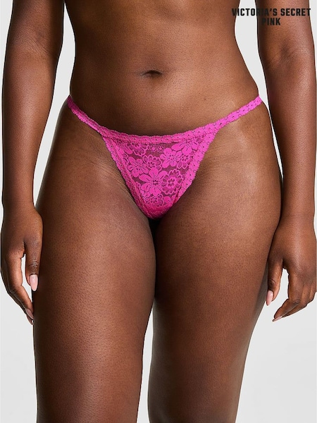 Victoria's Secret PINK Pink Gossip G String Floral Lace Knickers (AY0150) | €10.50