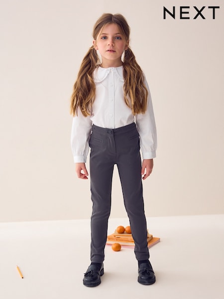 Charcoal Grey Longer Length School Skinny Stretch Trousers (3-18yrs) (AY0171) | AED46 - AED71