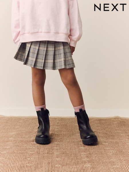 Natural - Check Pleated Skirt (3-16yrs) (AY0247) | 24 € - 30 €