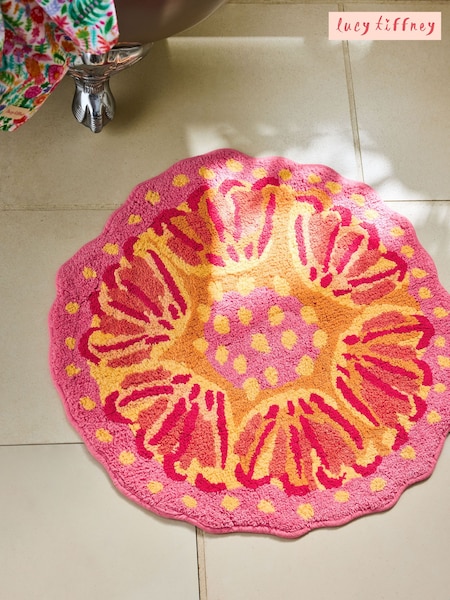 Lucy Tiffney Yellow Flower 100% Cotton Bath Mat (AY0252) | AZN 55