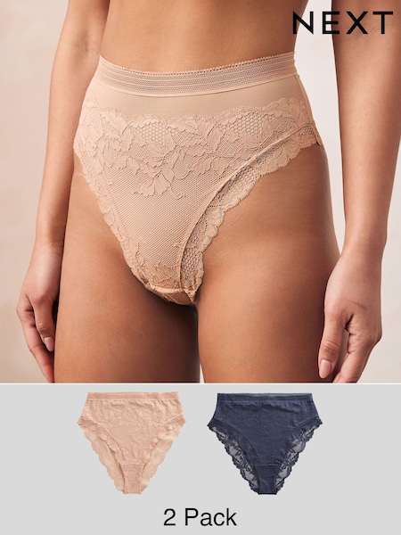 Praline Vaalea beige/laivasto - Pitsihousujen 2 pakkaus (AY0253) | €28