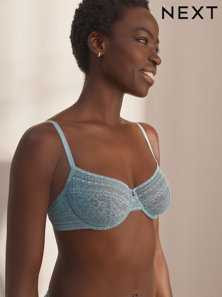 Blue Non Pad Balcony Premium Lace Bra (AY0254) | €20