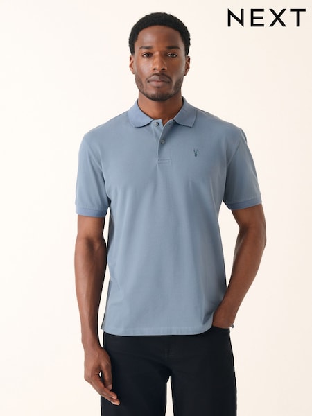 Airforce Blue Regular Fit Short Sleeve Pique Polo Shirt (AY0271) | 668 UAH