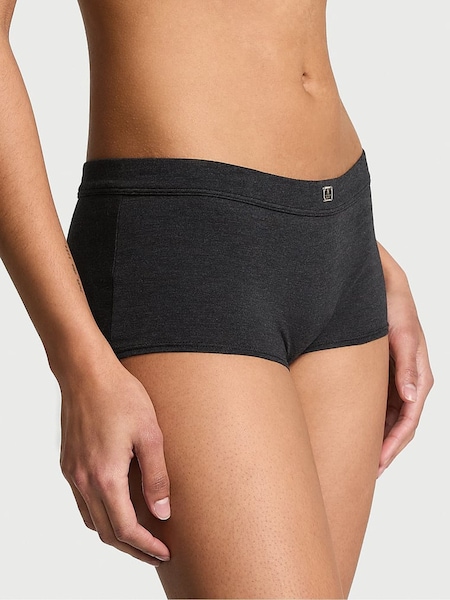Victoria's Secret Black Heather Short Cotton Logo Knickers (AY0419) | €10.50