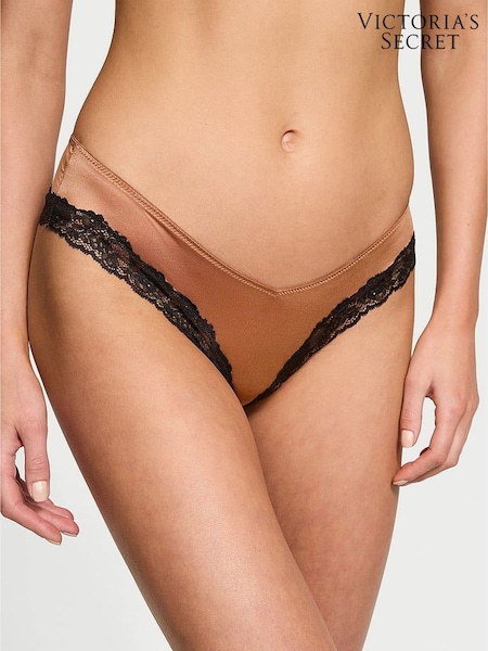 Victoria's Secret Caramel Nude Cheeky Lace Trim Knickers (AY0427) | €20.50