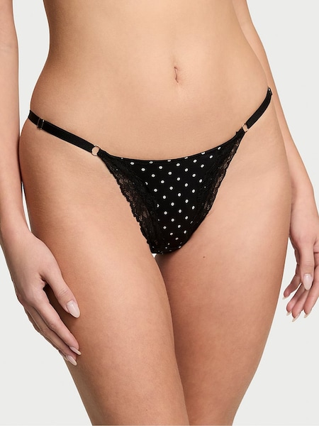 Victoria's Secret Black Dot G String Lace Trim Knickers (AY0454) | €20.50