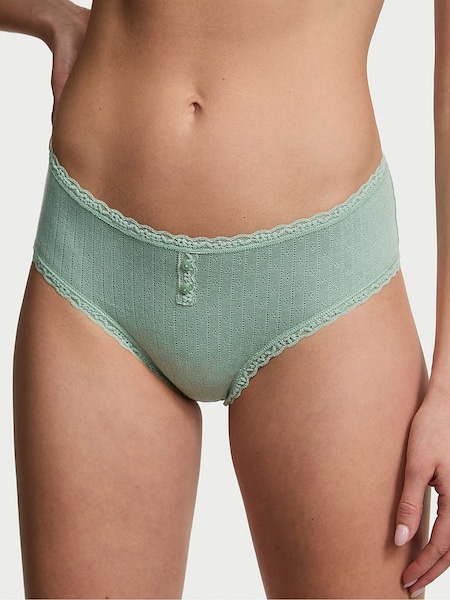 Victoria's Secret Seasalt Green Cheeky Cotton Pointelle Knickers (AY0466) | €10.50