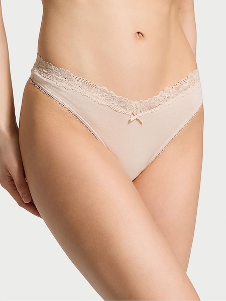 Victoria's Secret Marzipan Nude Thong Lace Waist Knickers (AY0468) | €10.50