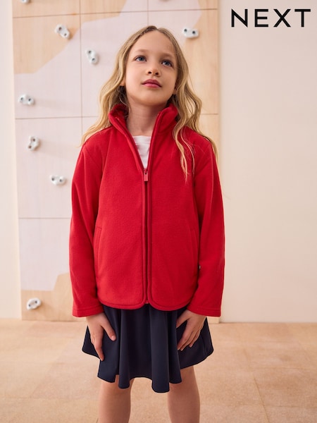 Red Zip-Up Fleece Jacket With Pockets (3-16yrs) (AY0504) | AED48 - AED74