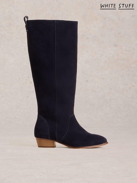 White Stuff Blue Wide Fit Suede Knee High Boots (AY0547) | €89