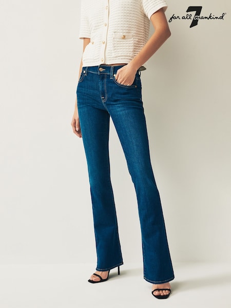 7 For All Mankind Dark Blue Bair Rinsed Bootcut Flare Jeans (AY0609) | €252