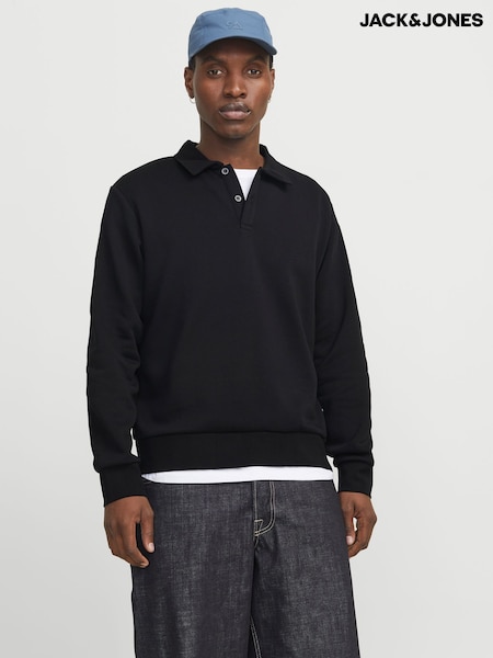 Чорний - Jack & Jones Relaxed Fit Polo світшот (AY0646) | 1 562 грн