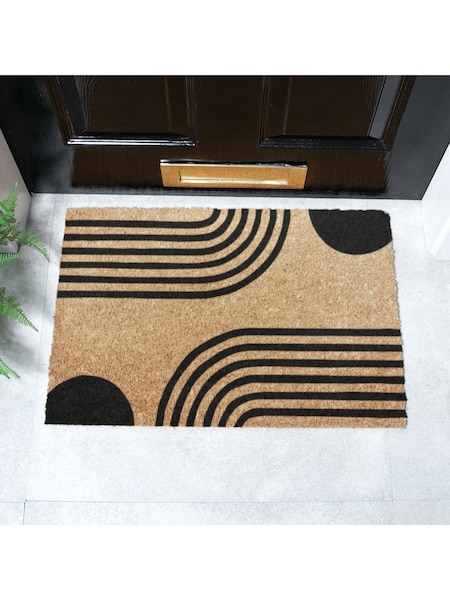 Artsy Mats Natural and Black Abstract Lines Doormat (AY0665) | R$ 195