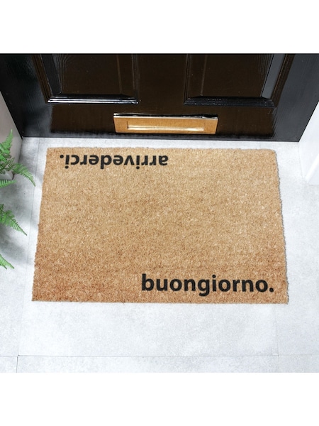 Artsy Mats Natural and Black Arrivederci Doormat (AY0700) | €27