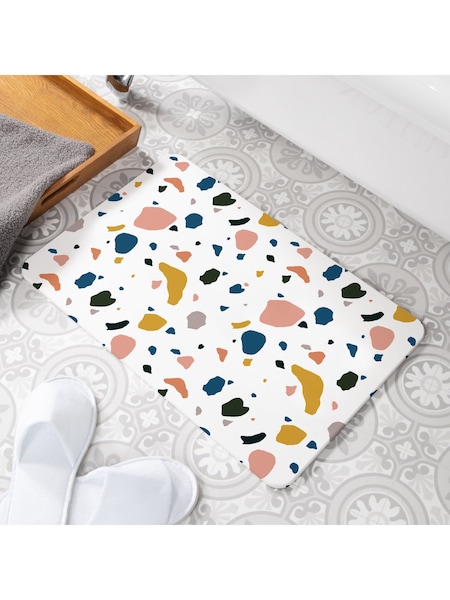 Artsy Mats White Terrazzo Stone Non Slip Bath Mat (AY0769) | €40