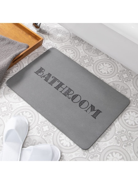 Artsy Mats Grey Bathroom Grey Stone Non Slip Bath Mat (AY0783) | ₪151