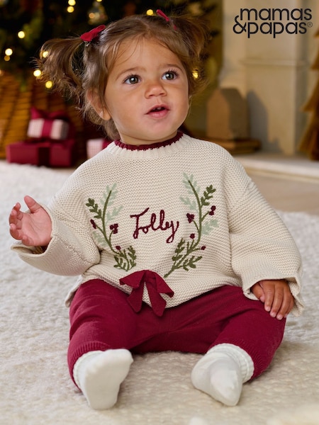 Red - Mamas & Papas Jolly Christmas Knitted Jumper & Leggings Set