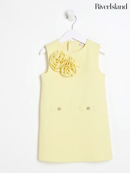River Island Yellow Girls Corsage Scuba Dress (AY1222) | €29