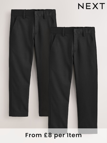 Black 2 Pack Regular Leg Trousers (3-17yrs) (AY1278) | €22 - €44